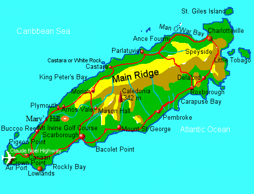map of tobago showing villages3
